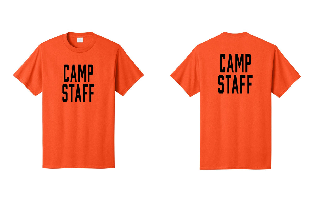 NYC Factory Unisex Camp Staff Classic T-Shirt - Front + Back - Orange