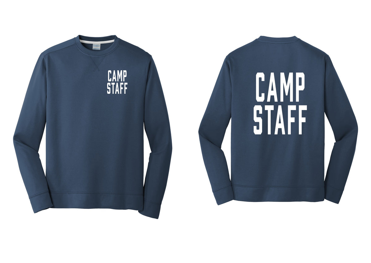 NYC Factory Camp Staff Performance Fleece Crewneck Sweatshirt (Classic) - Chest + Back - Navy