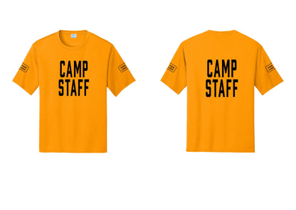 NYC Factory Custom Logo Camp Staff Performance T-Shirt (Classic) - Front + Back + Your Logo Sleeves - Gold