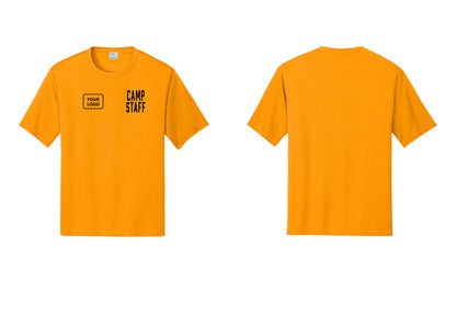 NYC Factory Custom Logo Camp Staff Performance T-Shirt (Classic) - CAMP STAFF + Your Logo - Gold
