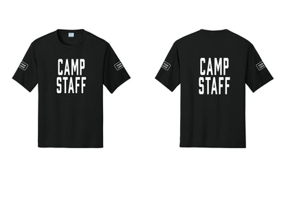 NYC Factory Custom Logo Camp Staff Performance T-Shirt (Classic) - Front + Back + Your Logo Sleeves - Black