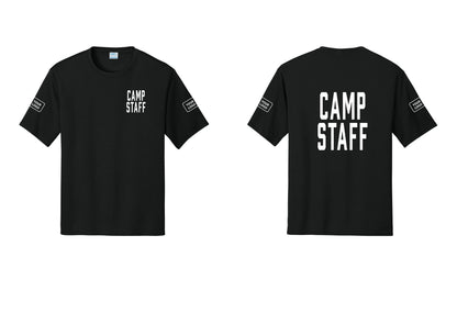 NYC Factory Custom Logo Camp Staff Performance T-Shirt (Classic) - Chest + Back + Your Logo Sleeves - Black