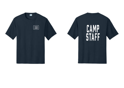 NYC Factory Custom Logo Camp Staff Performance T-Shirt (Classic) - Your Logo + Back - Navy