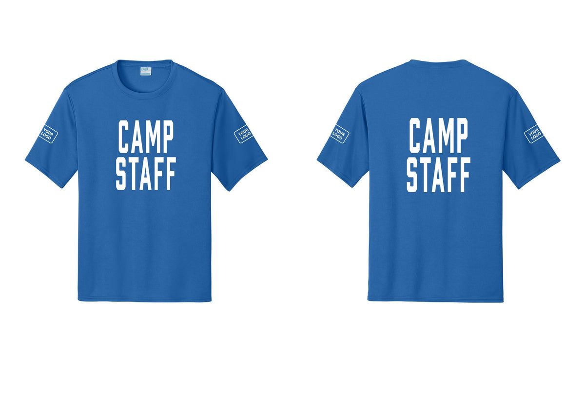 NYC Factory Custom Logo Camp Staff Performance T-Shirt (Classic) - Front + Back + Your Logo Sleeves - Royal