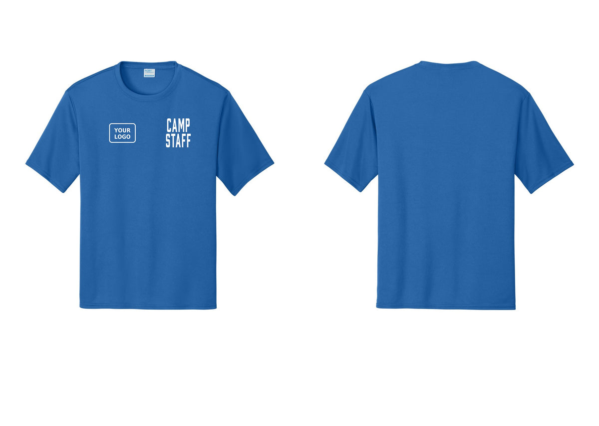 NYC Factory Custom Logo Camp Staff Performance T-Shirt (Classic) - CAMP STAFF + Your Logo - Royal