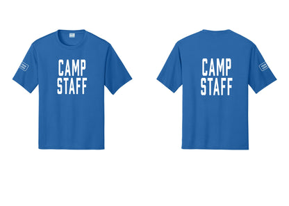 NYC Factory Custom Logo Camp Staff Performance T-Shirt (Classic) - Front + Back + Your Logo Sleeve - Royal