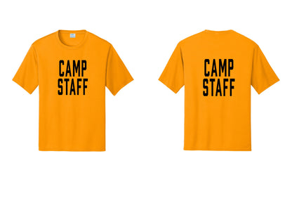 NYC Factory Camp Staff Performance T-Shirt (Classic) - Front + Back - Gold