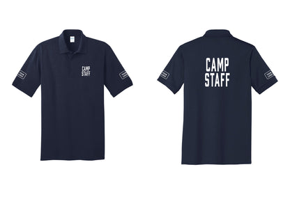 NYC Factory Custom Logo Camp Staff Polo Shirt (Classic) - Chest + Back + Your Logo Sleeves - Navy