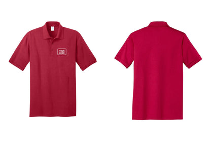 NYC Factory Custom Logo Camp Staff Polo Shirt (Classic) - Your Logo Only - Red