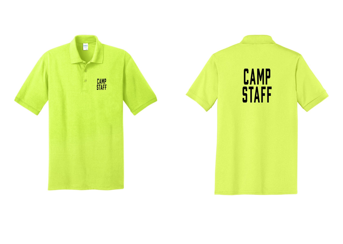 NYC Factory Camp Staff Polo Shirt (Classic) - Chest + Back - Safety Green