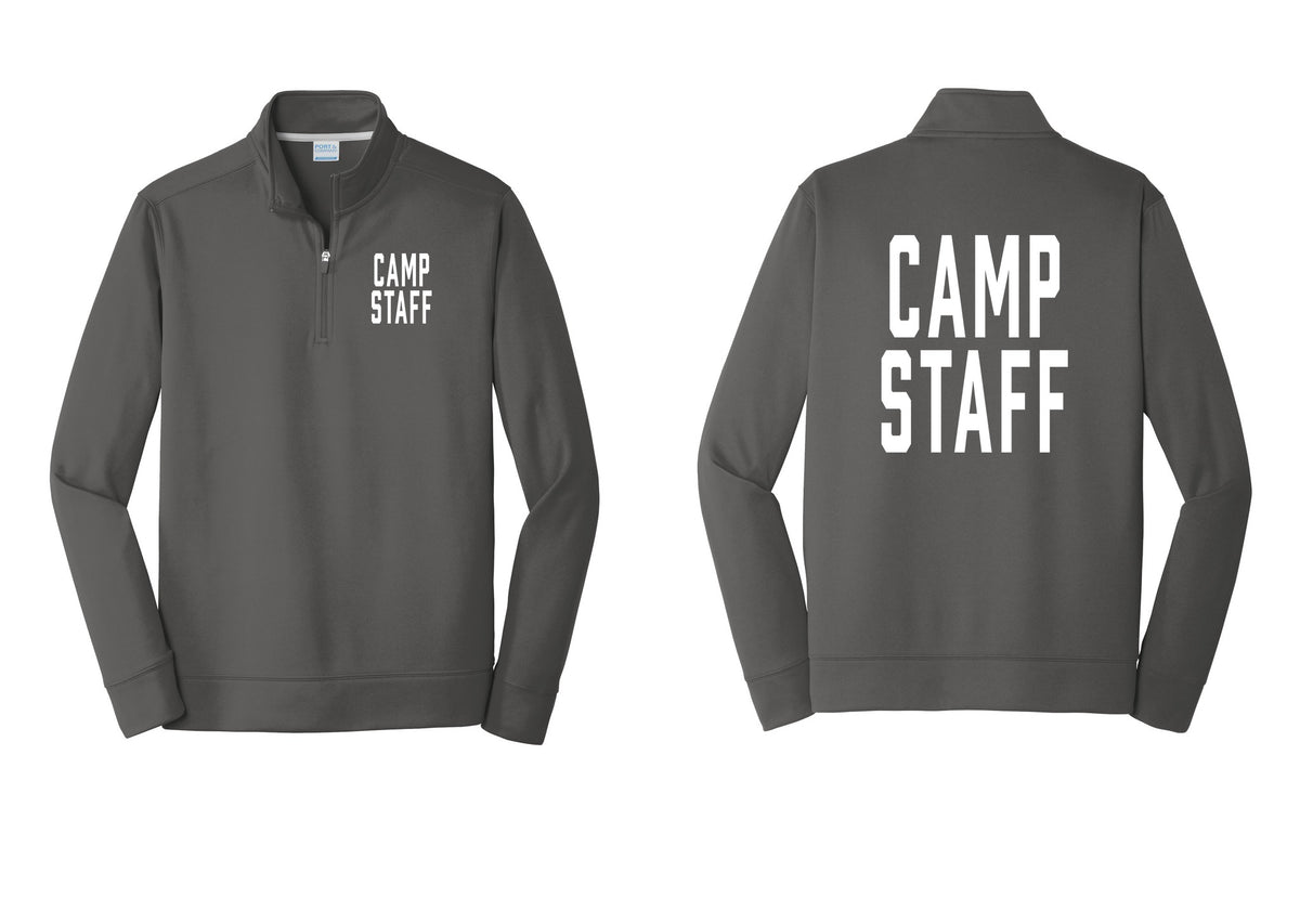 NYC Factory Camp Staff Performance Fleece 1/4-Zip Pullover Sweatshirt (Classic) - Chest + Back - Charcoal