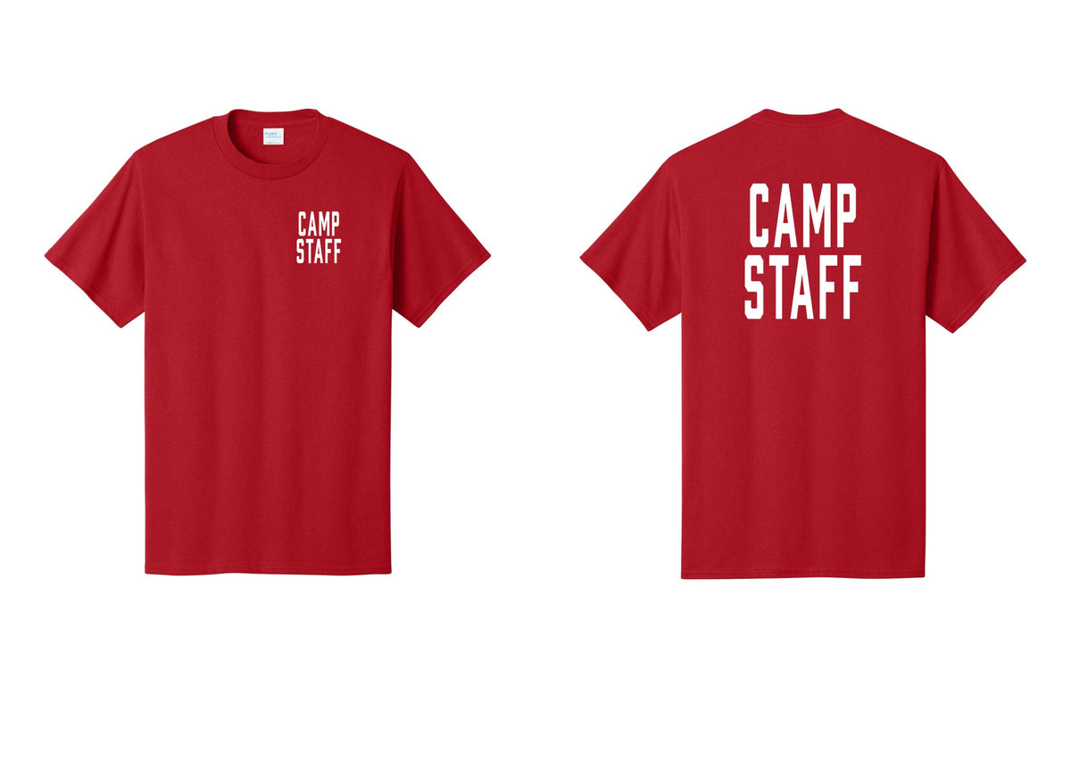 NYC Factory Unisex Camp Staff Classic T-Shirt - Chest + Back - Red