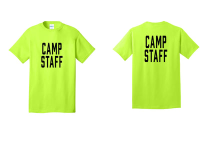 NYC Factory Unisex Camp Staff Classic T-Shirt - Front + Back - Safety Green