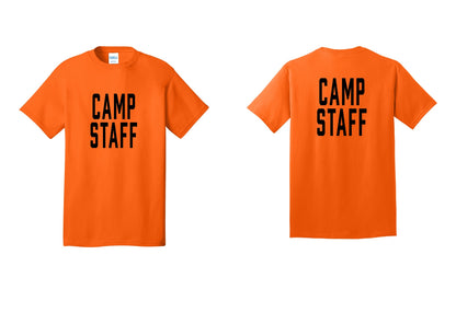 NYC Factory Unisex Camp Staff Classic T-Shirt - Front + Back - Safety Orange