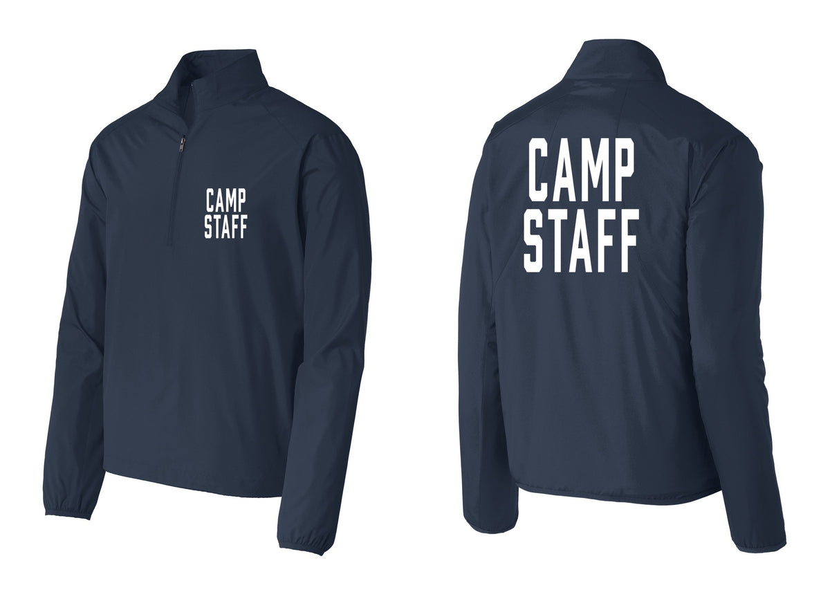 NYC Factory Camp Staff Windbreaker 1/2-Zip Pullover (Classic) - Chest + Back - Dress Blue Navy