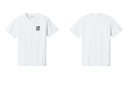 NYC Factory Camp Staff T-Shirt, Condensed Lettering - Chest Only - White