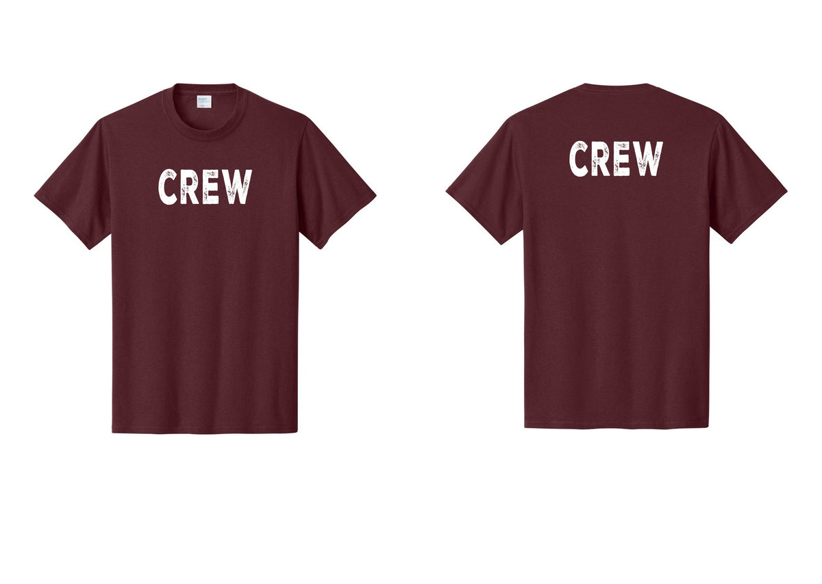 NYC Factory Crew T-Shirt, Rustic Lettering - Front + Back - Athletic Maroon
