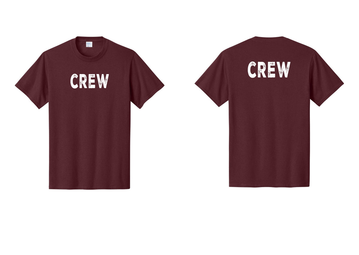 NYC Factory Crew T-Shirt for Event Staff & Production Teams (Rustic) - Front + Back - Athletic Maroon
