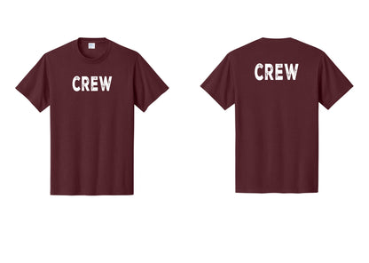 NYC Factory Crew T-Shirt for Event Staff & Production Teams (Rustic) - Front + Back - Athletic Maroon