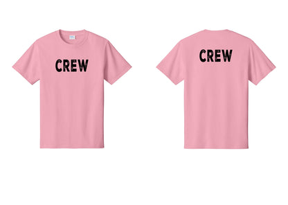 NYC Factory Crew T-Shirt, Rustic Lettering - Front + Back - Candy Pink