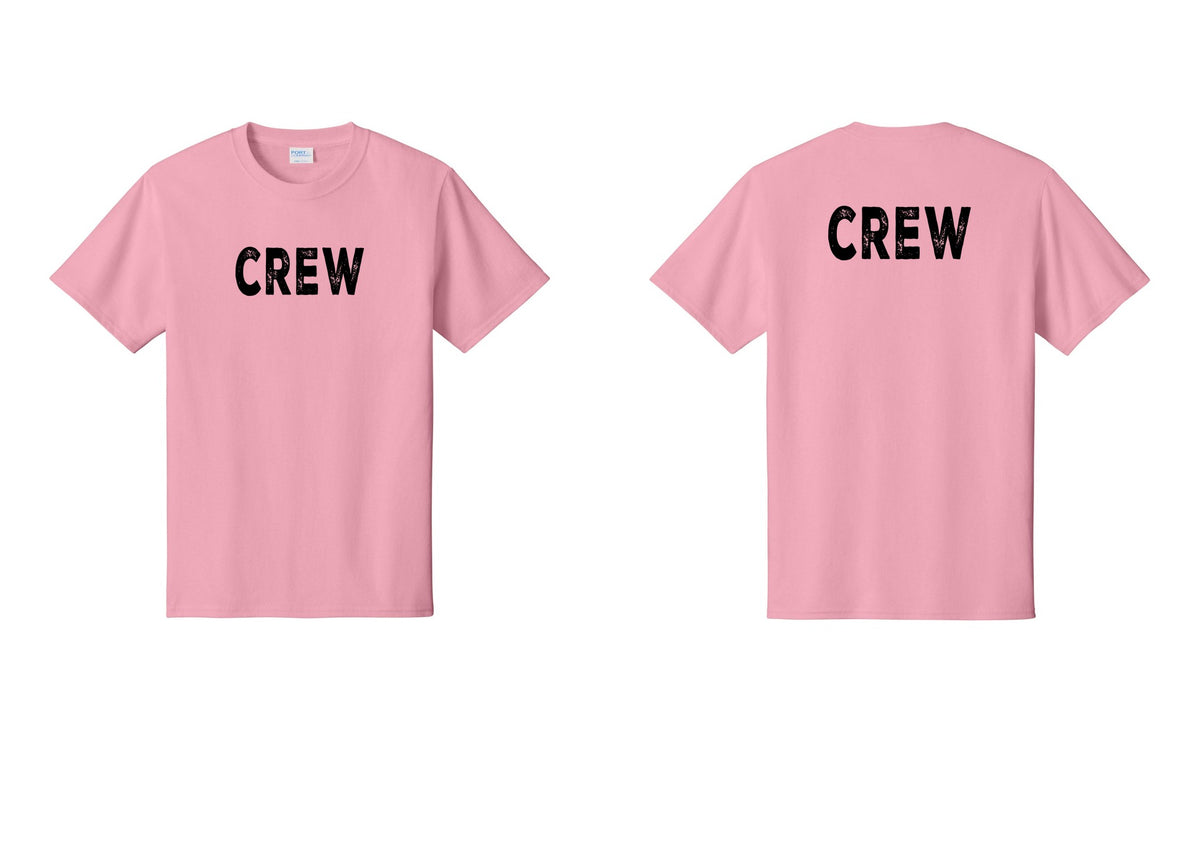 NYC Factory Crew T-Shirt for Event Staff & Production Teams (Rustic) - Front + Back - Candy Pink