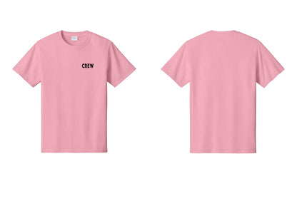 NYC Factory Crew T-Shirt for Event Staff & Production Teams (Rustic) - Chest Only - Candy Pink