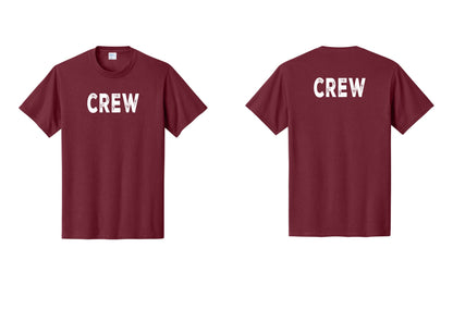 NYC Factory Crew T-Shirt, Rustic Lettering - Front + Back - Cardinal