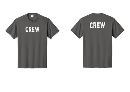 NYC Factory Crew T-Shirt for Event Staff & Production Teams (Rustic) - Front + Back - Charcoal