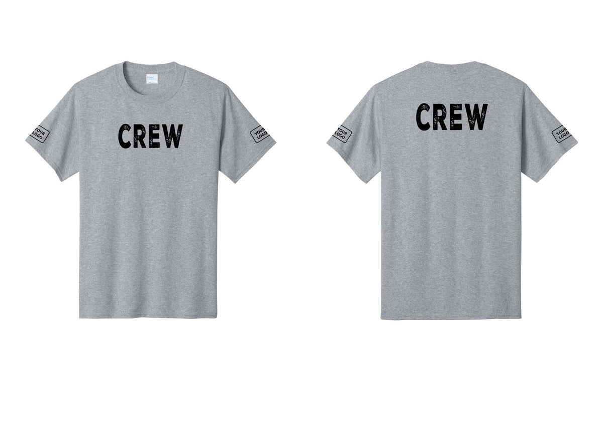 NYC Factory Custom Work Crew Uniform Tee with Your Logo (Rustic) - Front + Back + Your Logo Sleeves - Athletic Heather