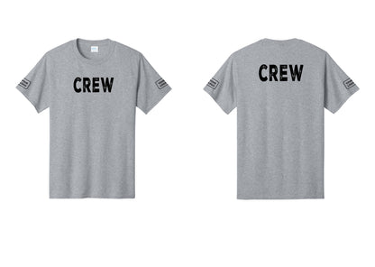 NYC Factory Custom Work Crew Uniform Tee with Your Logo (Rustic) - Front + Back + Your Logo Sleeves - Athletic Heather