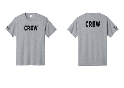 NYC Factory Custom Work Crew Uniform Tee with Your Logo (Rustic) - Front + Back + Your Logo Sleeve - Athletic Heather