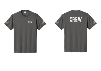 NYC Factory Custom Work Crew Uniform Tee with Your Logo (Rustic) - Chest + Back + Your Logo Sleeves - Charcoal