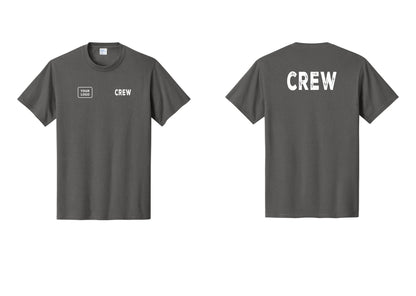 NYC Factory Custom Work Crew Uniform Tee with Your Logo (Rustic) - CREW + Your Logo + Back - Charcoal