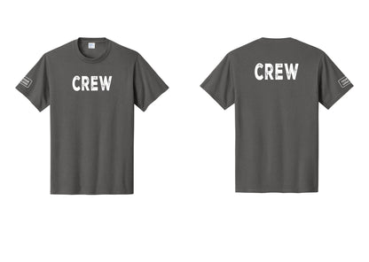 NYC Factory Custom Work Crew Uniform Tee with Your Logo (Rustic) - Front + Back + Your Logo Sleeve - Charcoal
