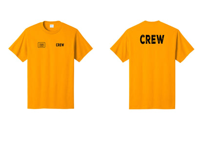 NYC Factory Custom Work Crew Uniform Tee with Your Logo (Rustic) - CREW + Your Logo + Back - Gold