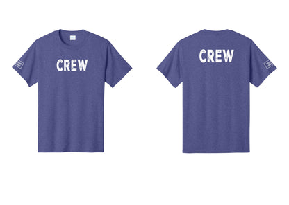NYC Factory Custom Work Crew Uniform Tee with Your Logo (Rustic) - Front + Back + Your Logo Sleeve - Heather Purple