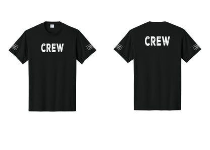 NYC Factory Custom Work Crew Uniform Tee with Your Logo (Rustic) - Front + Back + Your Logo Sleeves - Black