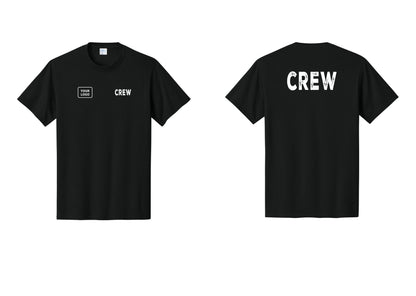 NYC Factory Custom Work Crew Uniform Tee with Your Logo (Rustic) - CREW + Your Logo + Back - Black