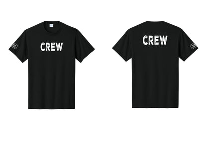 NYC Factory Custom Work Crew Uniform Tee with Your Logo (Rustic) - Front + Back + Your Logo Sleeve - Black