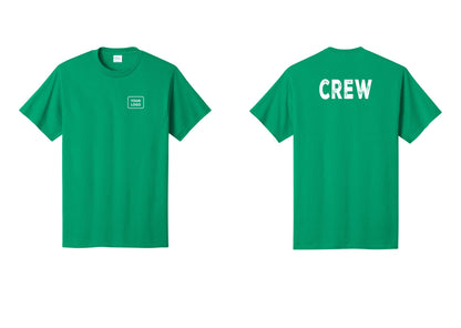 NYC Factory Custom Logo Crew T-Shirt, Rustic Lettering - Your Logo + Back - Kelly