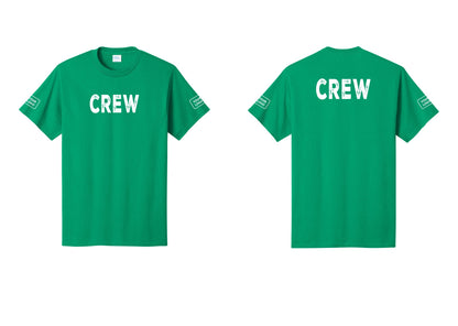 NYC Factory Custom Work Crew Uniform Tee with Your Logo (Rustic) - Front + Back + Your Logo Sleeves - Kelly