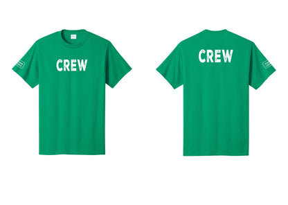 NYC Factory Custom Work Crew Uniform Tee with Your Logo (Rustic) - Front + Back + Your Logo Sleeve - Kelly