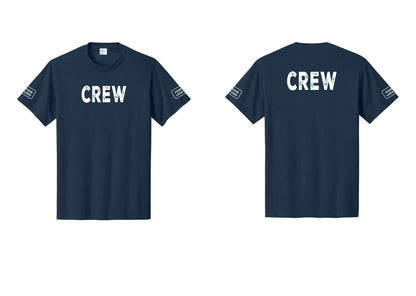 NYC Factory Custom Work Crew Uniform Tee with Your Logo (Rustic) - Front + Back + Your Logo Sleeves - Navy