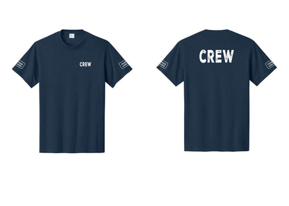NYC Factory Custom Work Crew Uniform Tee with Your Logo (Rustic) - Chest + Back + Your Logo Sleeves - Navy