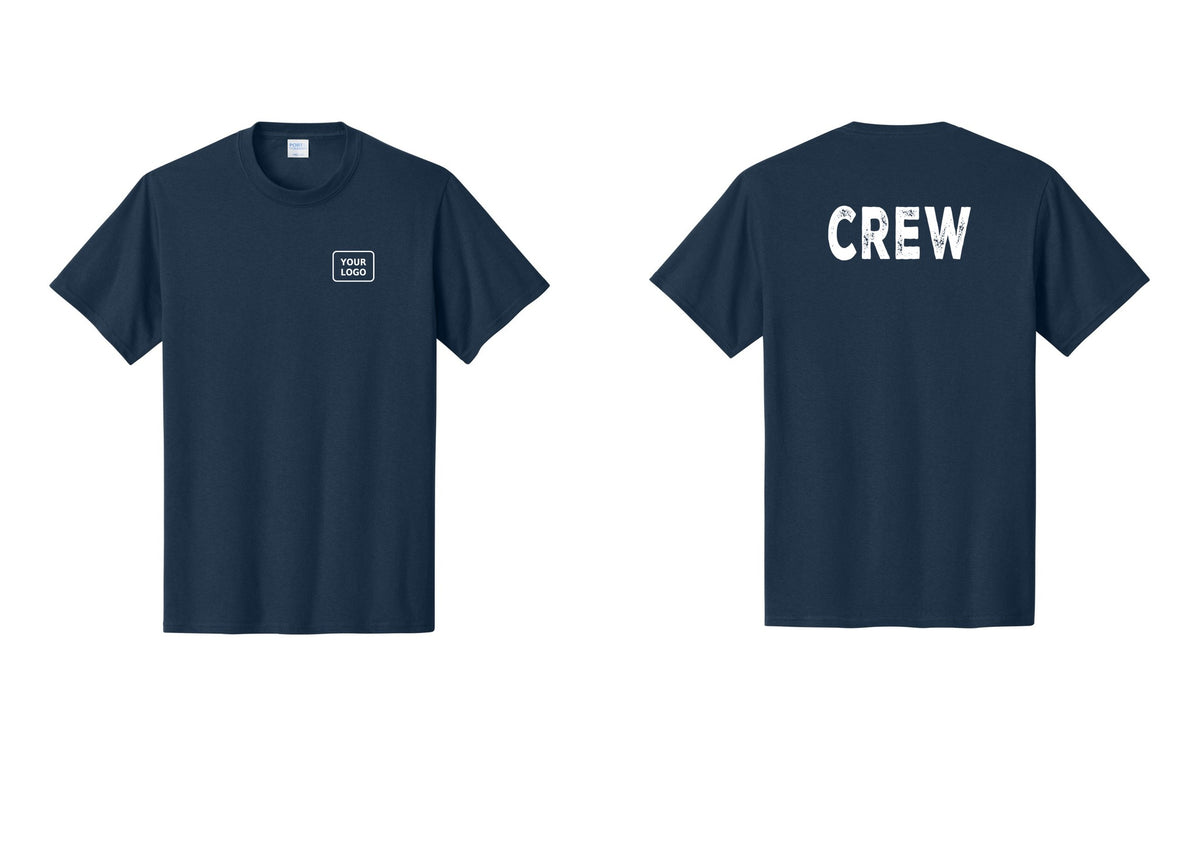 NYC Factory Custom Work Crew Uniform Tee with Your Logo (Rustic) - Your Logo + Back - Navy