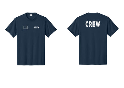 NYC Factory Custom Work Crew Uniform Tee with Your Logo (Rustic) - CREW + Your Logo + Back - Navy