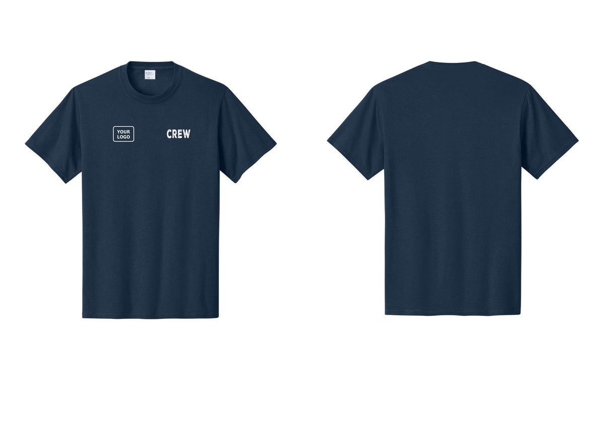 NYC Factory Custom Work Crew Uniform Tee with Your Logo (Rustic) - CREW + Your Logo - Navy