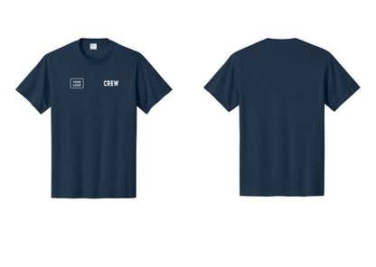 NYC Factory Custom Work Crew Uniform Tee with Your Logo (Rustic) - CREW + Your Logo - Navy