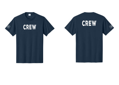NYC Factory Custom Work Crew Uniform Tee with Your Logo (Rustic) - Front + Back + Your Logo Sleeve - Navy