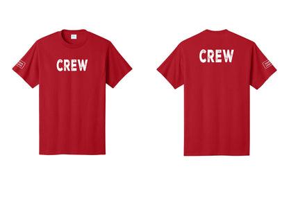 NYC Factory Custom Work Crew Uniform Tee with Your Logo (Rustic) - Front + Back + Your Logo Sleeve - Red